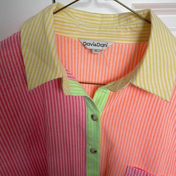 Bright neon button down - NWOT - Picture 4 of 7